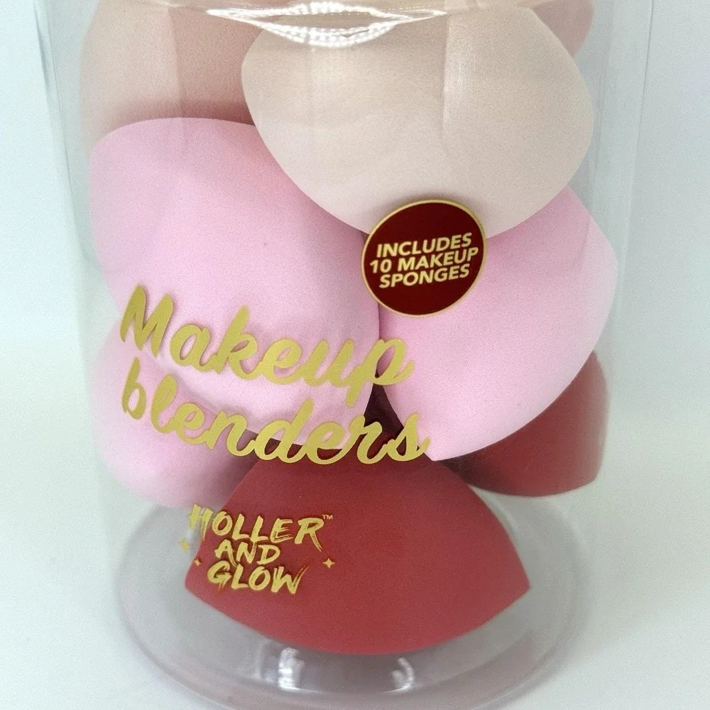 Holler and Glow Makeup Blenders 10‎ Pack Beauty Sponges Set Pink Red Nude NWT